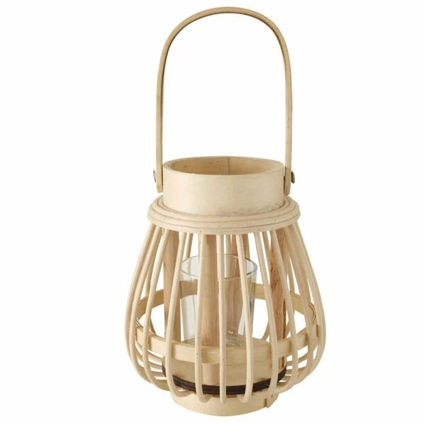 Windlicht - Naturfarben - Bambus - 16 Cm 1 Windlicht - Naturfarben - Bambus - 16 Cm