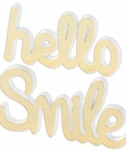 Dekoworte - Weiß-goldfarben - 30 Cm