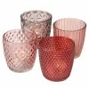 4-teiliges Windlicht-Set - Rosa-rot - 7,5 Cm