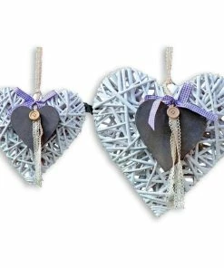 Deko-Herzen - Weiß - Weide