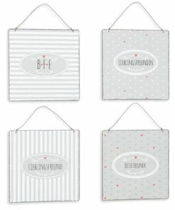 Dekoschild FRIENDS - Grau - Sortiert