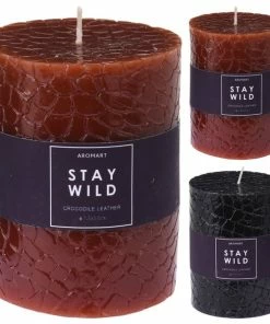 Stumpenkerze - Reptiloptik - Sortiert - 10 Cm Hoch