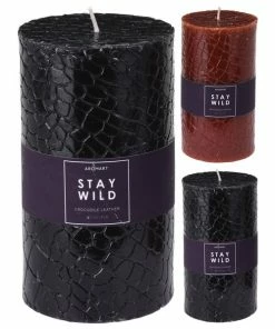 Stumpenkerze - Reptiloptik - Sortiert - 14 Cm Hoch