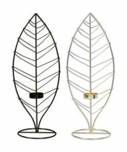 Kerzenhalter - Blatt - Metall - Für 1 Teelicht