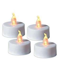 4er-Set LED-Teelichte - Weiß - Kunststoff