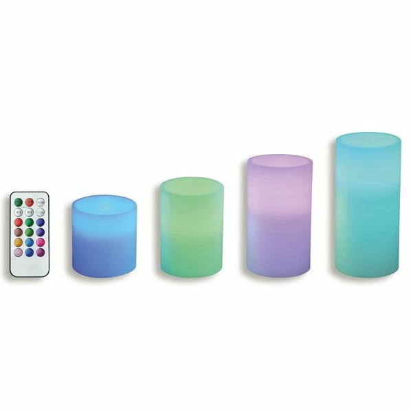 4-teiliges LED-Kerzenset - Farbwechsler
