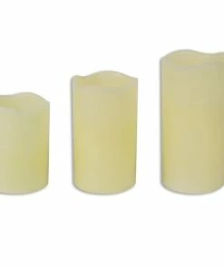 3-teiliges LED-Kerzenset - Flackereffekt - Wachs