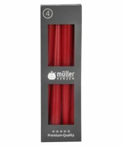 Spitzkerzen 4er-Pack - Rot - 24,5 Cm Hoch