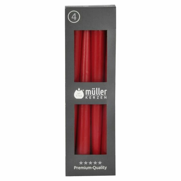 Spitzkerzen 4er-Pack - Rot - 24,5 Cm Hoch 1 Spitzkerzen 4er-Pack - Rot - 24,5 Cm Hoch