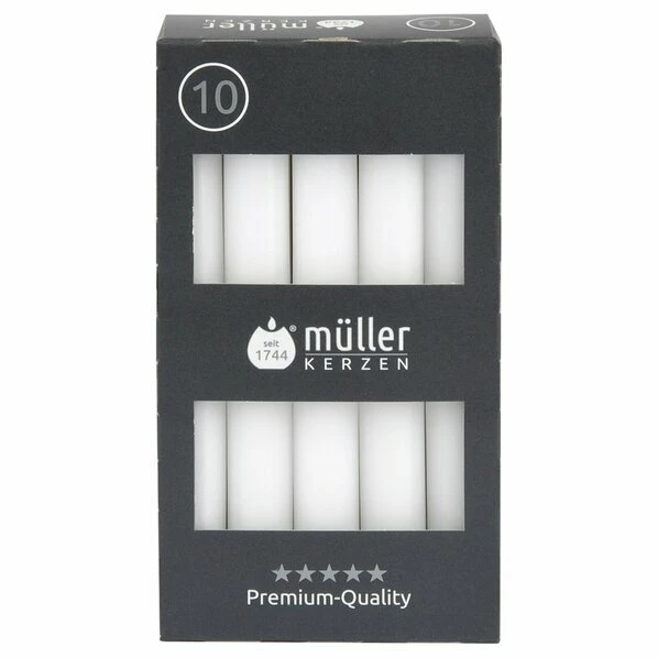 Tafelkerzen - 10er-Pack - Weiß 1 Tafelkerzen - 10er-Pack - Weiß