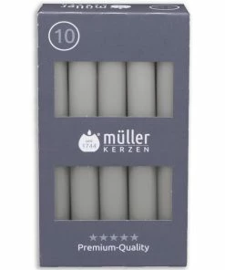 Tafelkerzen 10er-Pack - Schiefer
