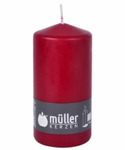 Stumpenkerze - Weinrot - 13,5 Cm Hoch