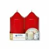 2er-Pack Stumpenkerze - Kaminrot - Höhe 120 Mm