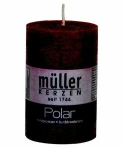 Stumpenkerze POLAR - Weinrot - 9 Cm