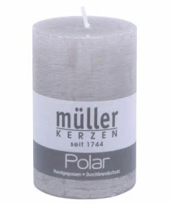 Stumpenkerze POLAR - Schiefer - 9 Cm