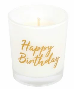 Geburtstags-Kerzenglas - Weiß-gold - 6,5 Cm