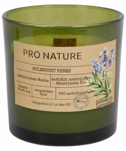 Duft-Kerzenglas - Rosmarin-Lavendel - Holzdocht