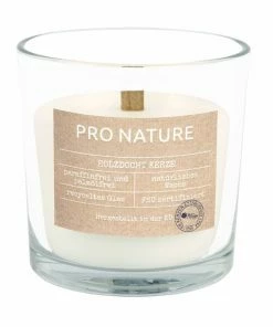 Kerzenglas - Weiß - Stearin - Holzdocht