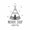 Gerahmtes Bild NEVER STOP EXPLORING - 40x50 Cm