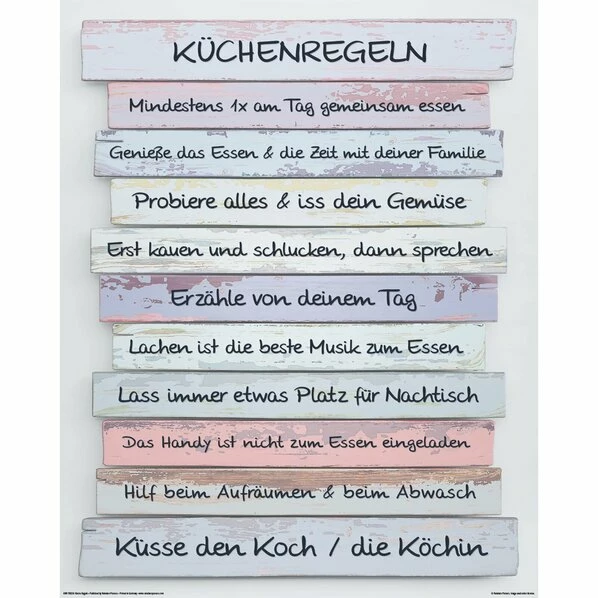 Deco Panel KÜCHEN REGELN - 40x50 Cm 1 Deco Panel KÜCHEN REGELN - 40x50 Cm