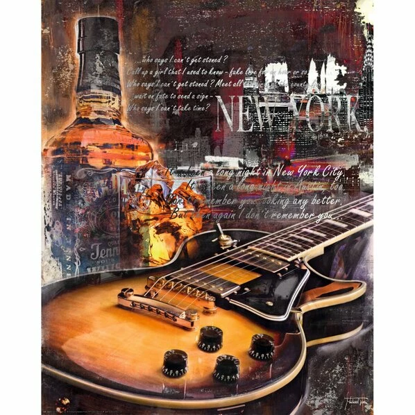 Deco Panel GUITAR BLUES NIHGT ONE - 40x50 Cm