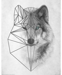 Deco Panel POLYGONIC WOLF - 40x50 Cm