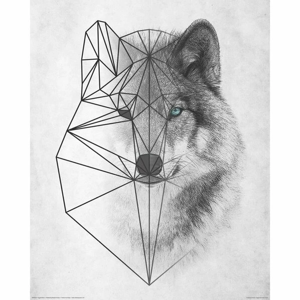 Deco Panel POLYGONIC WOLF - 40x50 Cm 1 Deco Panel POLYGONIC WOLF - 40x50 Cm