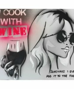 Deco Panel I COOK WHIT WINE - 40x50 Cm