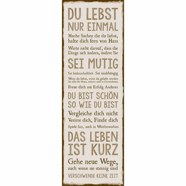 Deco Panel DAS LEBEN - 30x90 Cm