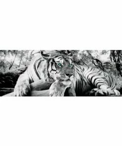 Deco Block TIGER IS WATCHING YOU - Schwarz-weiß - 40x118 Cm