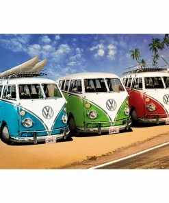 Deco Panel VW CAMPER - Bunt - 60x90 Cm