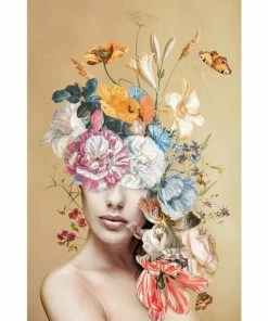 Deco Panel FRAU UND BLUMEN - 60x90 Cm