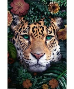 Deco Panel LEOPARD BLUMEN - 60x90 Cm