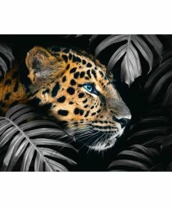 Deco Panel LEOPARD UND BLÄTTER - 60x90 Cm