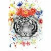 Deco Panel TIGER MIT BLUMEN - 60x90 Cm