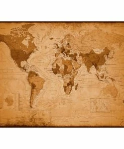 Deco Panel WELTKARTE ANTIK - 100x140 Cm