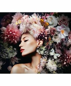 Deco Panel FRAU UND BLUMEN - 100x140 Cm