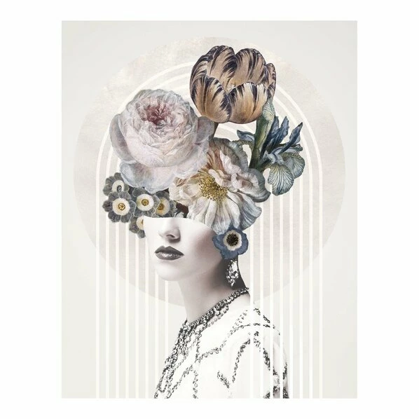 Gerahmtes Bild GRAPHIC FEMALE - Khaki - 40x50 Cm