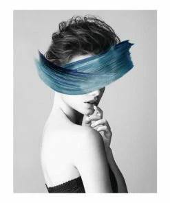 Gerahmtes Bild INCOGNITO BLUE - Schwarz-weiß-blau - 40x50 Cm