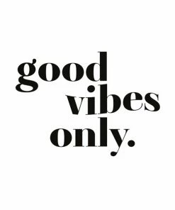 Gerahmtes Bild GOOD VIBES ONLY - Schwarz-weiß - 50x50 Cm