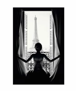 Gerahmtes Bild PARIS BALCONY S/W - 50x70 Cm