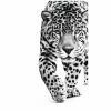 Gerahmtes Bild WALKING LEOPARD - Schwarz-weiß - 70x118 Cm