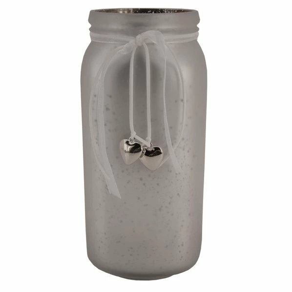 Windlicht - Silber - Glas - 24 Cm Hoch 1 Windlicht - Silber - Glas - 24 Cm Hoch
