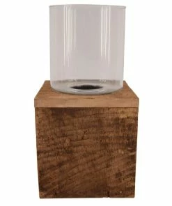 Windlicht - Holzsockel - 38 Cm Hoch