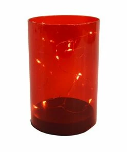 LED-Windlicht - Rot - 15,5 Cm