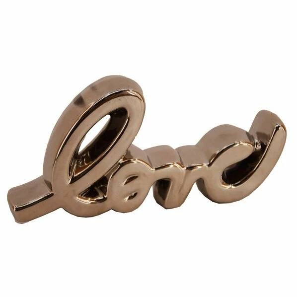 Deko Schriftzug LOVE - Silber - Keramik