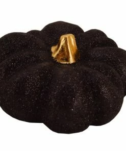 Deko Kürbis - Schwarz - Keramik - 14 Cm