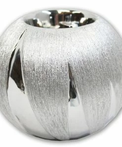 Teelichthalter - Silber - Kugelform - 10 Cm