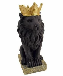 Dekofigur LÖWE - Schwarz-gold - Glitzer - 48 Cm