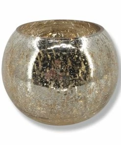 Windlichtglas - Gold - Kugel - 15 Cm